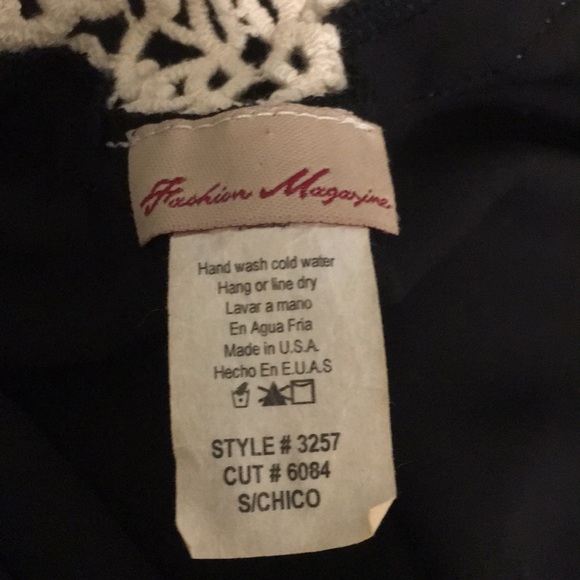 Black sheer top with cream knitted racer back - Picture 5 of 5